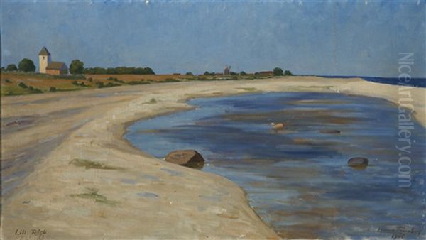 Shore Landscape, Lill Rago Estonia Oil Painting by Hanna Roennberg