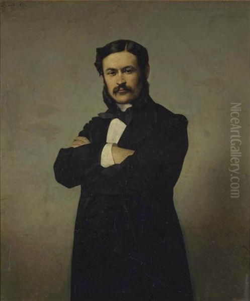 Portrait D'homme En Noir by Charles Ronot