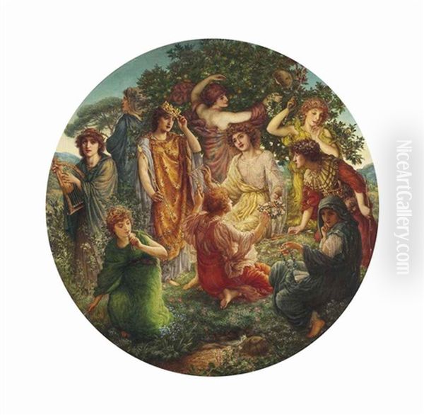 Apollo And The Muses Oil Painting by Thomas Matthews Rooke