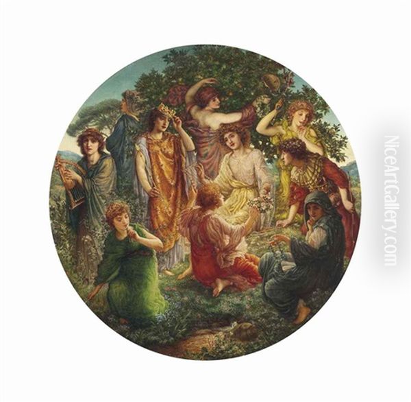 Apollo And The Muses Oil Painting by Thomas Matthews Rooke