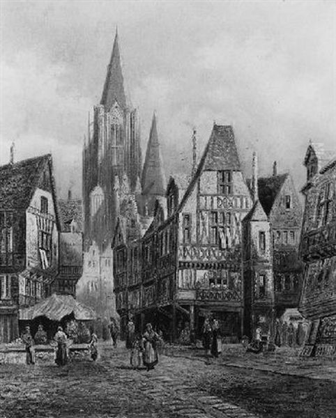 Rouen Oil Painting by Thomas Matthews Rooke