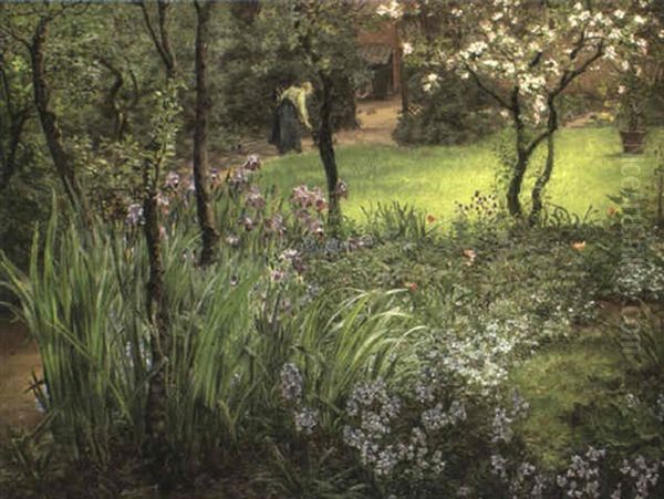 London Garden Oil Painting by Thomas Matthews Rooke