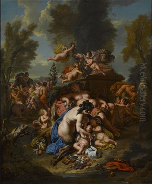 Bacchanalia Oil Painting by Jacob Ignatius Roore