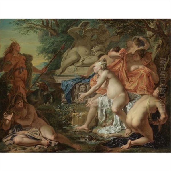 Diana And Acteon Oil Painting by Jacob Ignatius Roore