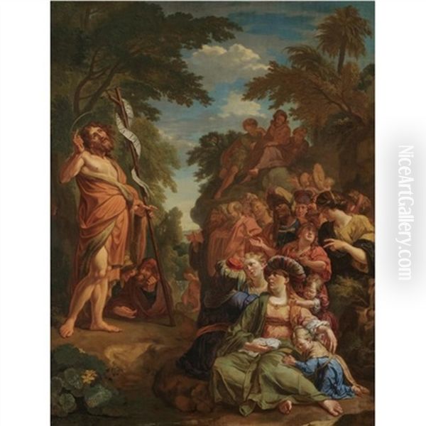 Saint John The Baptist Preaching In The Wilderness by Jacob Ignatius Roore