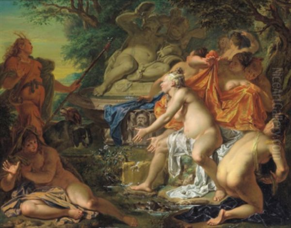 Diana Und Actaeon Oil Painting by Jacob Ignatius Roore