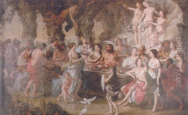 The Marriage Of Peleus And Thetis Oil Painting by Jacob Ignatius Roore