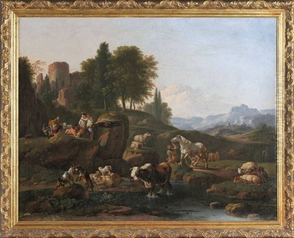 Pastorale Oil Painting by Johann Heinrich Roos