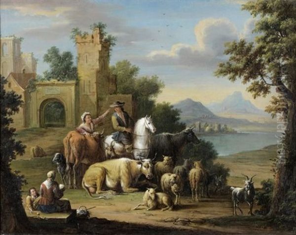 Cavalier Demandant Son Chemin Oil Painting by Joseph Roos