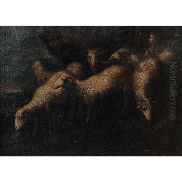 Les Moutons Oil Painting by Philipp Peter Roos