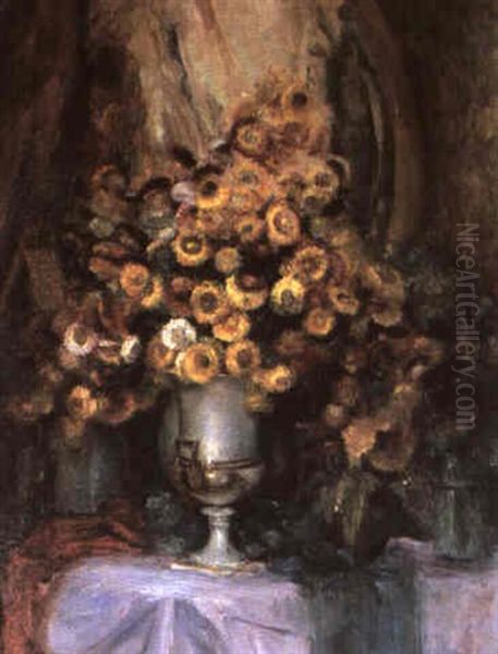 Strohblumen Oil Painting by Gerard Roosen