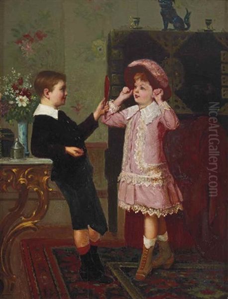 Playing Dress-up Oil Painting by Albert Roosenboom