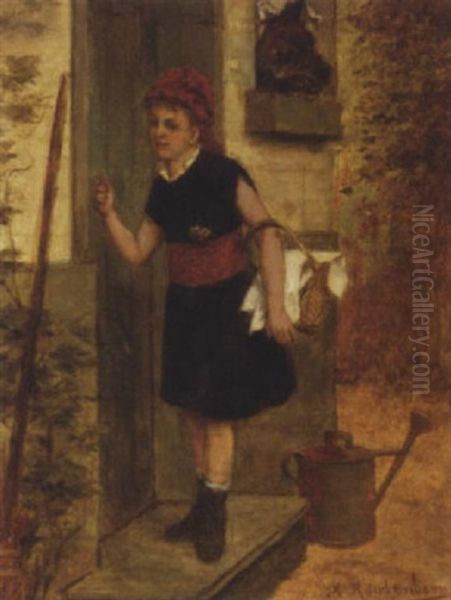 Little Red Riding Hood Oil Painting by Albert Roosenboom