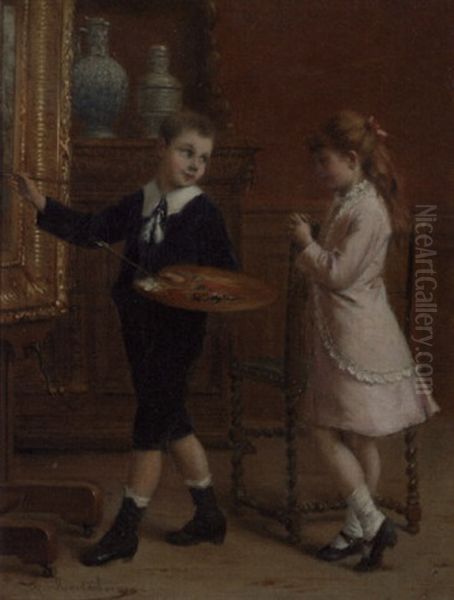 The Young Artist Oil Painting by Albert Roosenboom