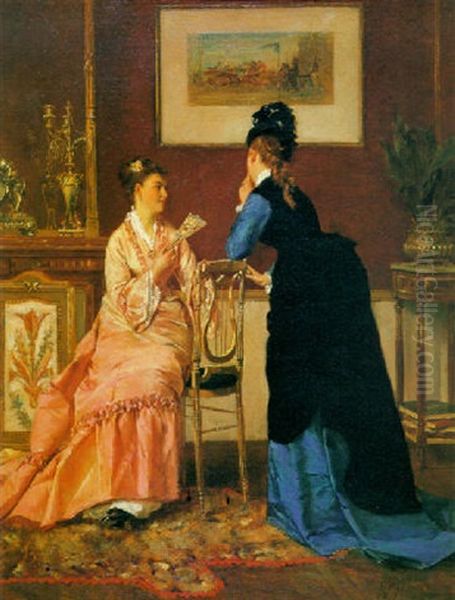 The Conversation Oil Painting by Albert Roosenboom