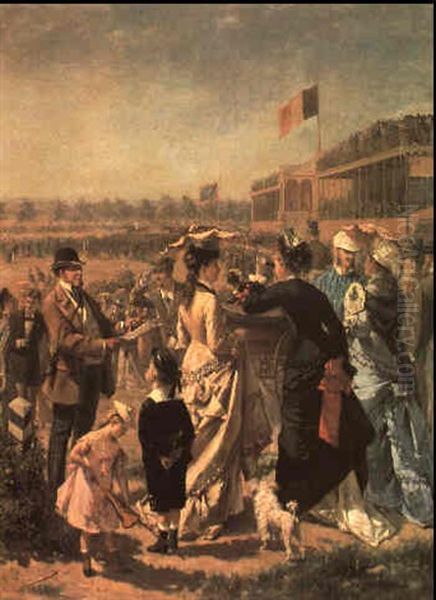 At The Races Oil Painting by Albert Roosenboom