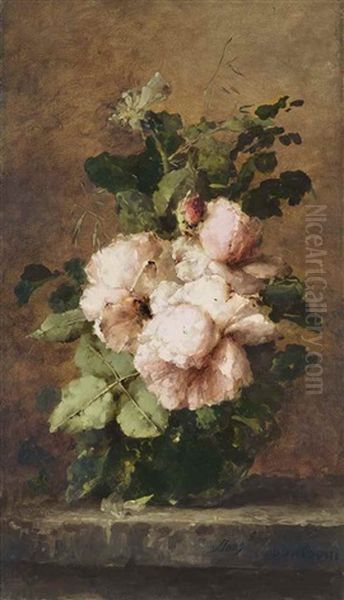 Peonies And Roses Oil Painting by Margaretha Roosenboom