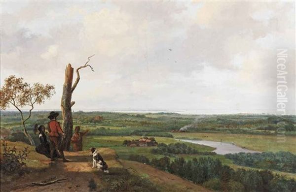 Enjoying The Panoramic View Oil Painting by Nicolaas Johannes Roosenboom