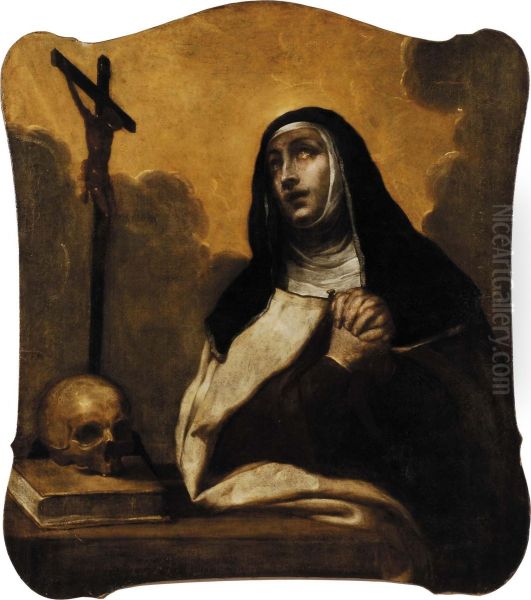 Santa Teresa D' Avila Oil Painting by Luciano Borzone