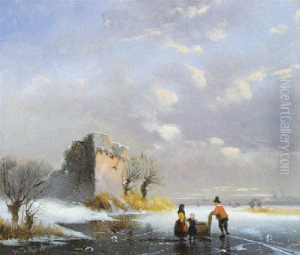 Wintergezicht Oil Painting by Nicolaas Johannes Roosenboom