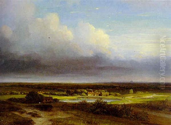 Panoramisch Landschap In De Omgeving Van Haarlem Oil Painting by Nicolaas Johannes Roosenboom