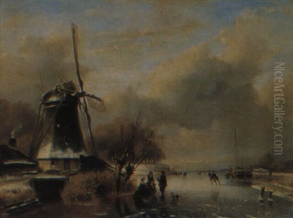 A Winter Landscape by Nicolaas Johannes Roosenboom