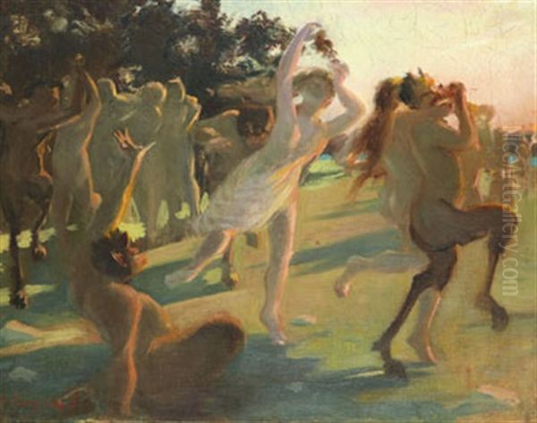 Bacchanal Oil Painting by Gerda Roosval-Kallstenius