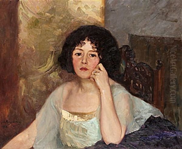 Ellen Roosval, F. Von Hallwyl Oil Painting by Gerda Roosval-Kallstenius