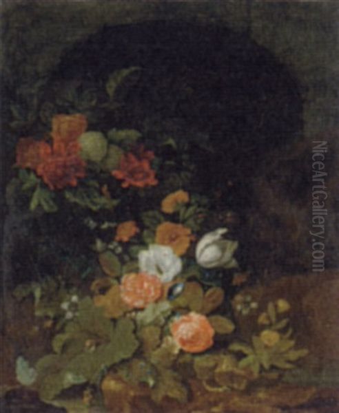 Still Life With Flowers Oil Painting by Jakobus Rootius