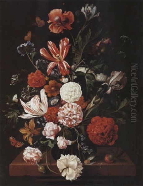 Bouquet De Fleurs Oil Painting by Jakobus Rootius