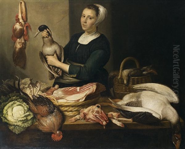 Jeune Cuisiniere Devant Les Apprets Du Dejeuner Oil Painting by Jan Albert Rootius