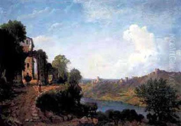 On Lake Nemi, Italy (gate Of Nemi) Oil Painting by Joseph Ropes