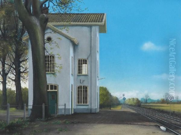 Stationnetje Te Laren, Gelderland Oil Painting by Jan Bos