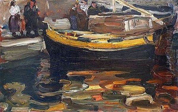 Port De Peche Anime Oil Painting by Jean Roque