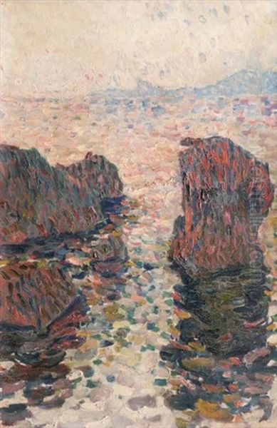 Rochers En Mer Oil Painting by Jean Roque