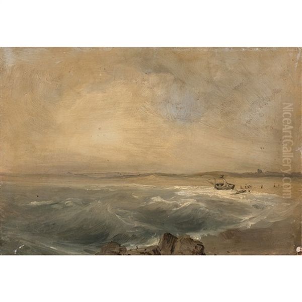 Marine Oil Painting by Camille Joseph Etienne Roqueplan