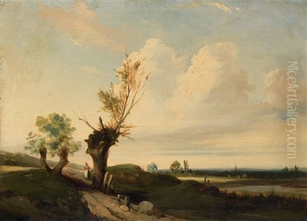 Paysage Au Saule by Camille Joseph Etienne Roqueplan