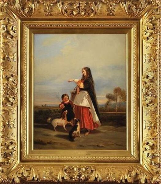 La Recompense Oil Painting by Camille Joseph Etienne Roqueplan