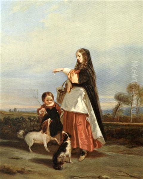 La Recompense Oil Painting by Camille Joseph Etienne Roqueplan