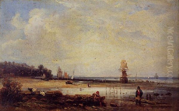 Bord De Mer Oil Painting by Camille Joseph Etienne Roqueplan