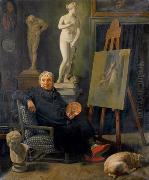 Der Maler Christian August Lorentzen In Seinem Oil Painting by Martinus Christian Wesseltoft Rorbye