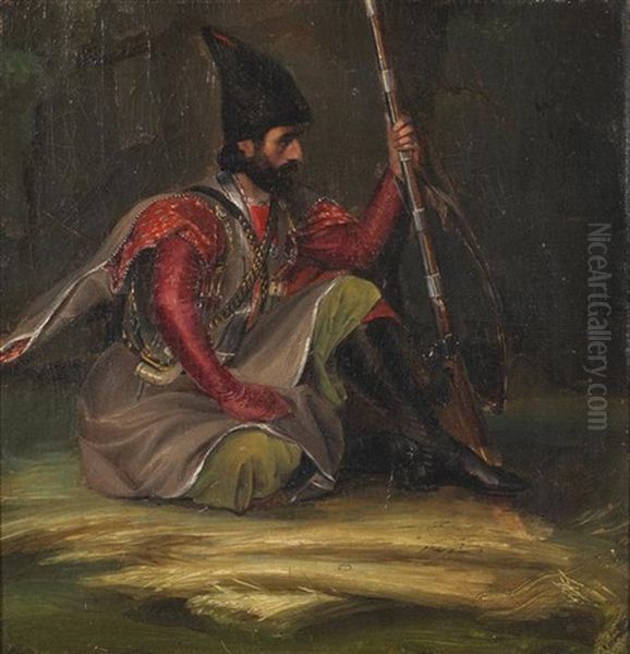 Homme Au Fusil Oil Painting by Martinus Christian Wesseltoft Rorbye