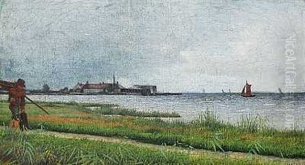 Strandstien Ved Det Gamle Kalkbraenderi Oil Painting by Martinus Christian Wesseltoft Rorbye