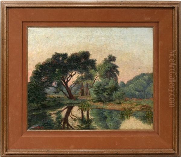 River Landscape Oil Painting by Edward A. Rorke