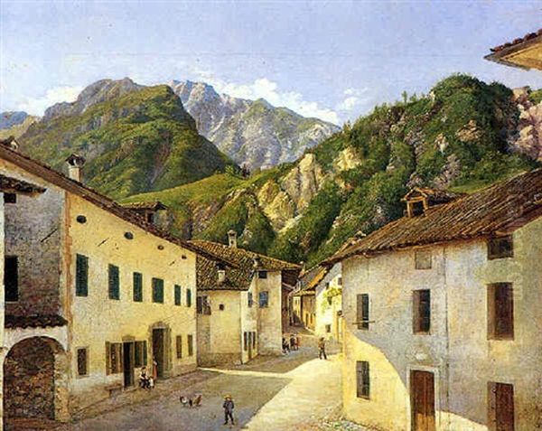 Paesaggio Bergamasco Oil Painting by Constantino Rosa