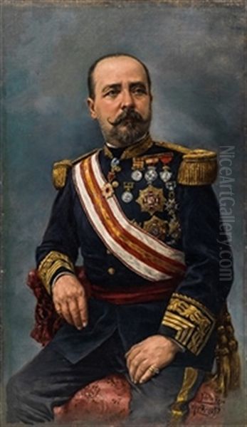 Retrato Del General Parrado Oil Painting by Fabian De La Rosa