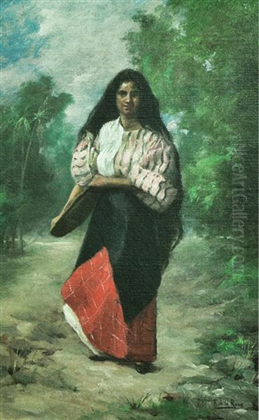 Filipina Oil Painting by Fabian De La Rosa