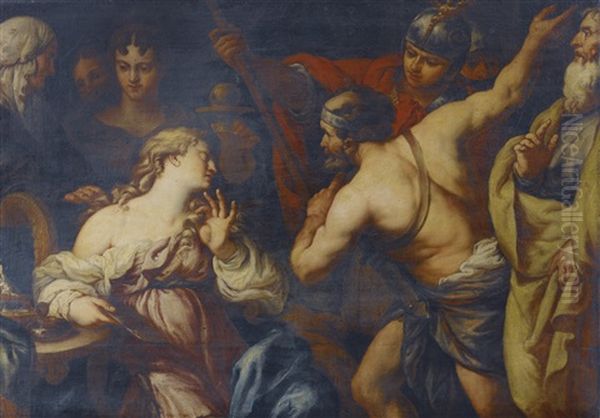 Semiramis Called To Arms Oil Painting by Francesco Rosa