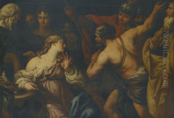 Semiramis Called To Arms Oil Painting by Francesco Rosa