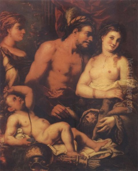 Hercules And Iole Oil Painting by Francesco Rosa